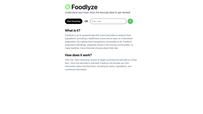 Foodlyze – screenshot 1