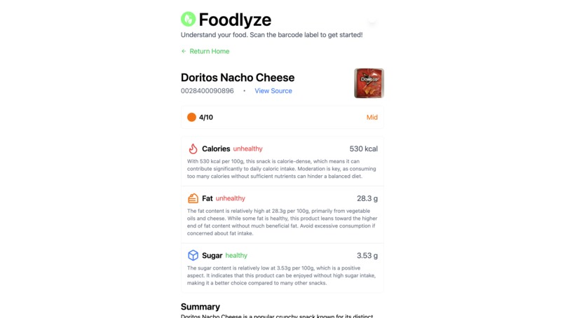 Foodlyze – screenshot 2