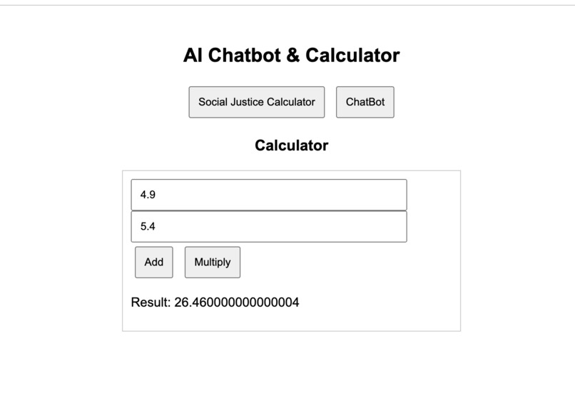 social justice calculator and chat bot – screenshot 2