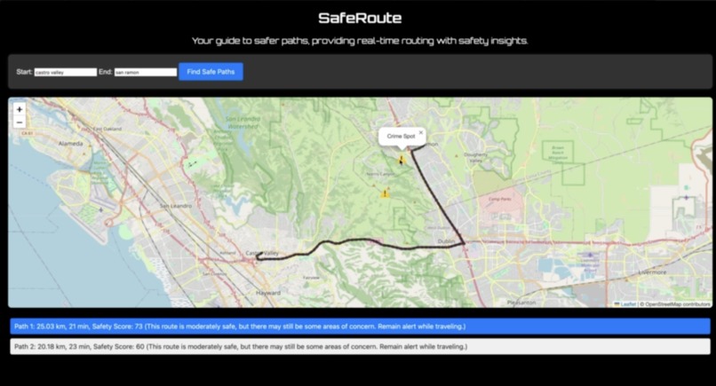 SafeRoute – screenshot 1