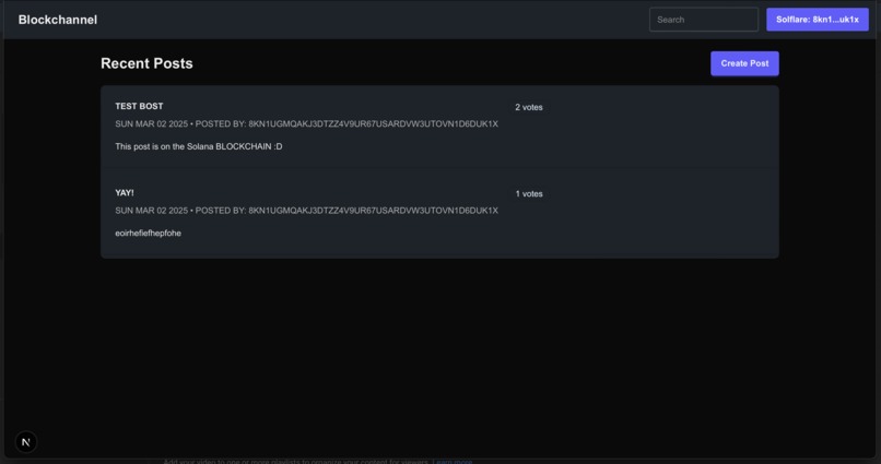 Blockchannel – screenshot 1
