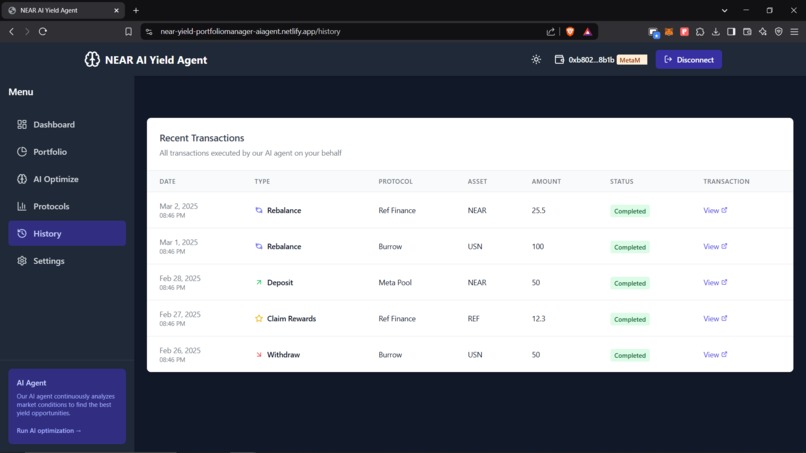 Near-yield-portfoliomanager-AIAgent – screenshot 5