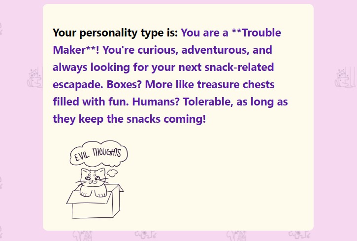 Cat Personality Test – screenshot 1