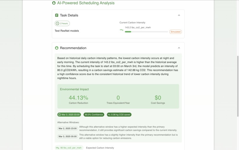 Carbon-Aware AI Job Scheduler – screenshot 3