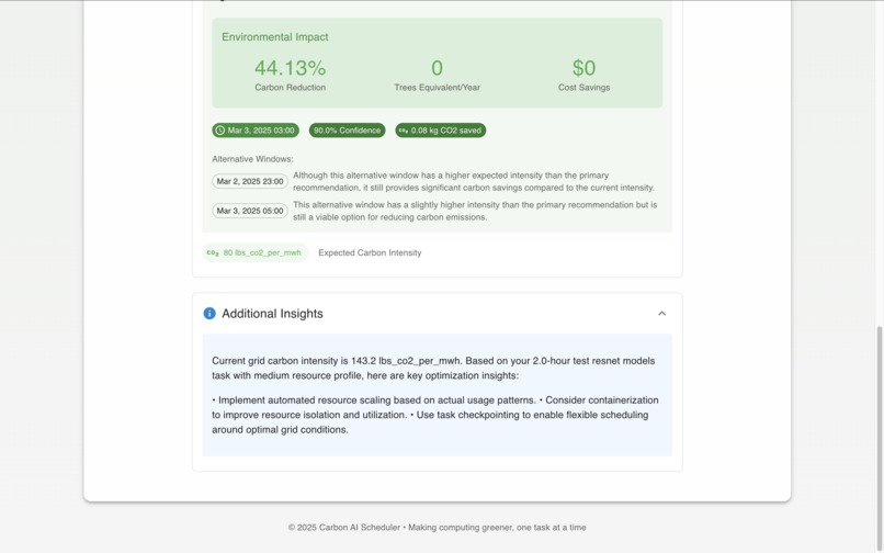 Carbon-Aware AI Job Scheduler – screenshot 4