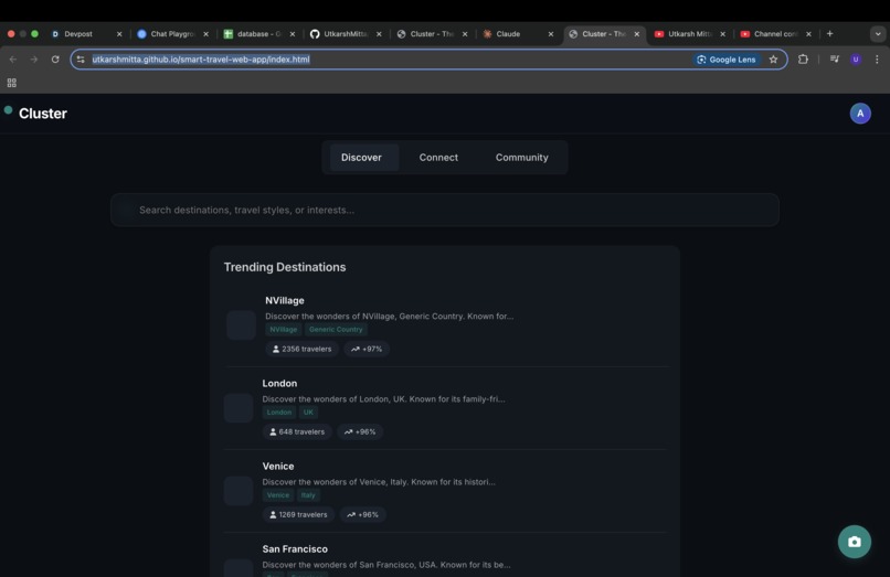 AI Assisted travel planner and social network – screenshot 1
