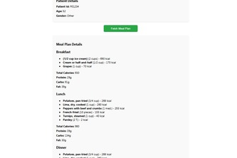 A Personalized Meal Recommendation System