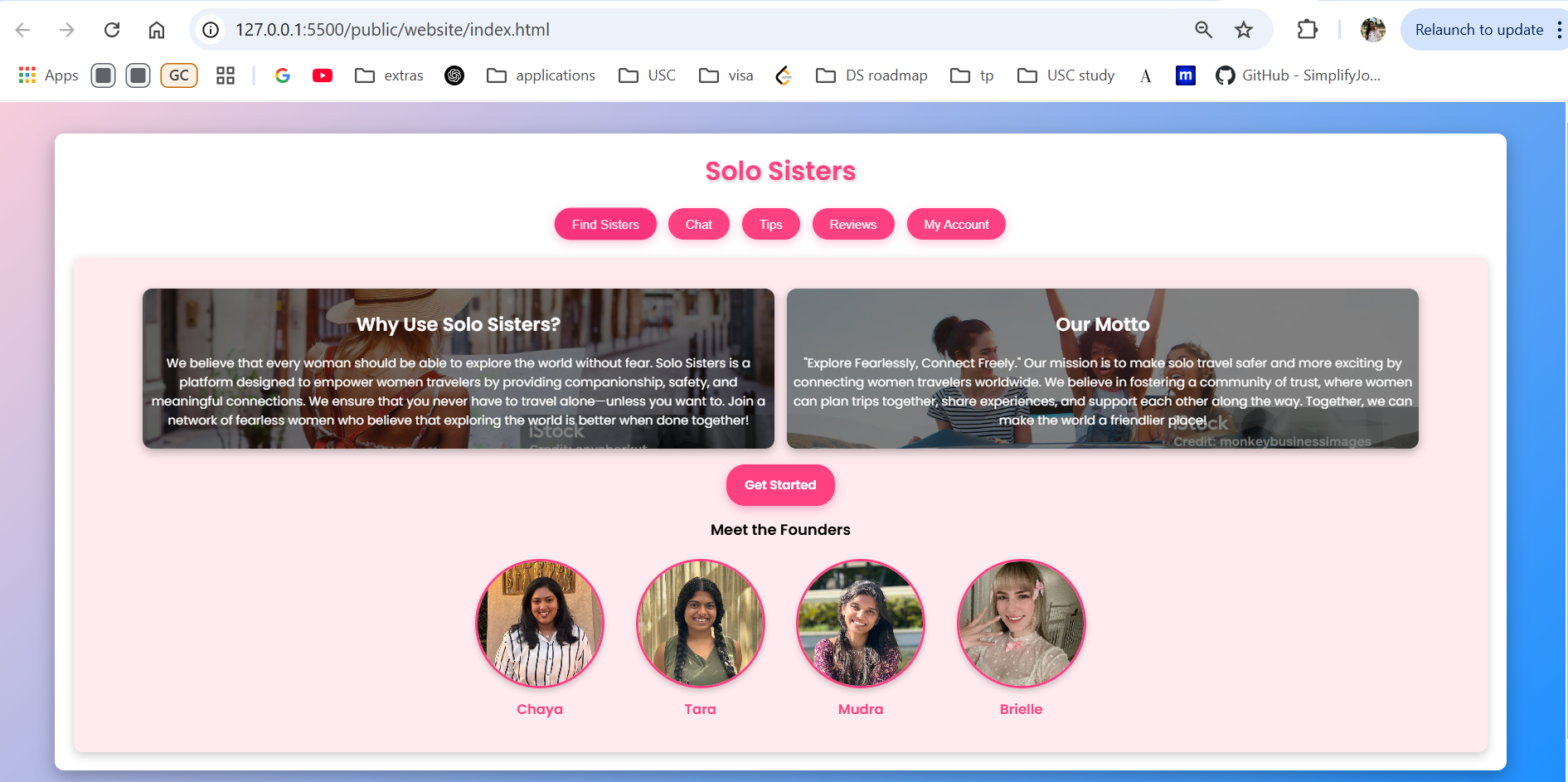 Solo Sisters - your travel companion finder | Devpost