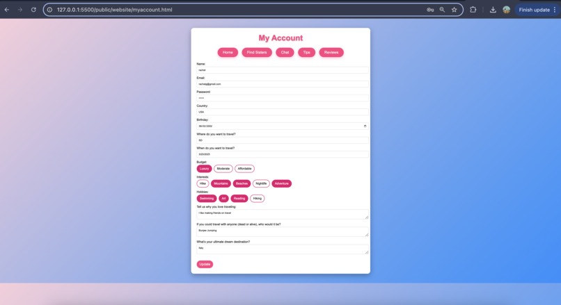Solo Sisters - your travel companion finder – screenshot 9
