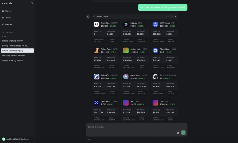 SWAN | Autonomous Trading Agent  – screenshot 2
