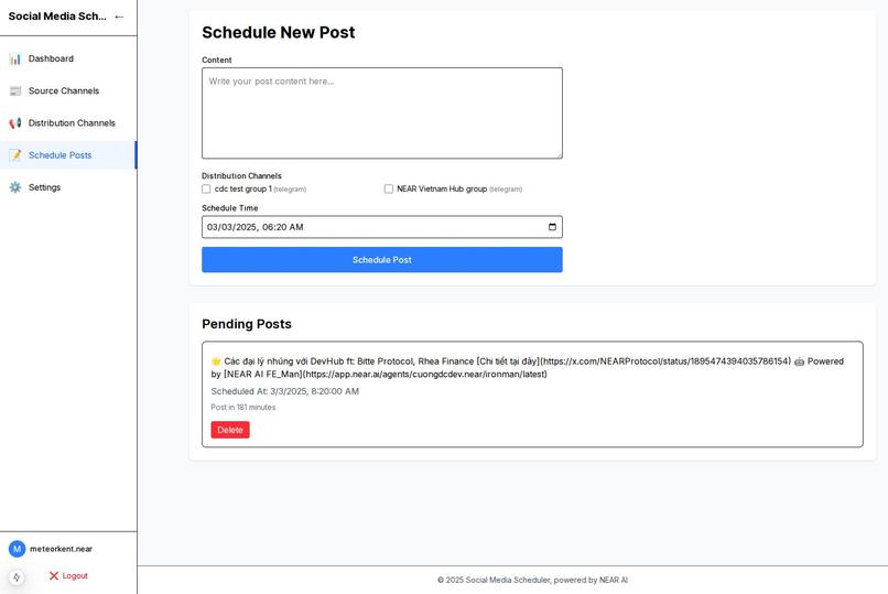 NEAR AI Social Scheduler – screenshot 3
