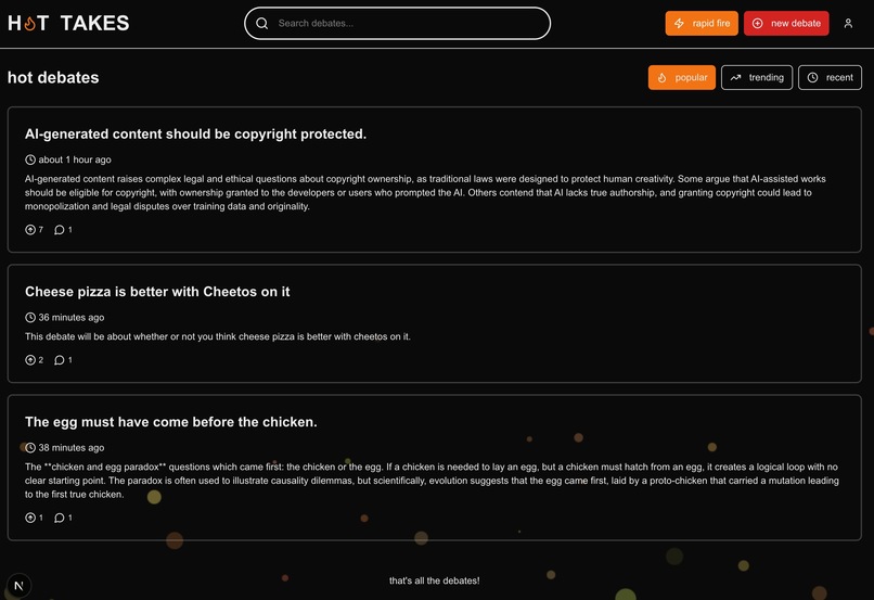 Hot Takes, Your Live Debate Forum – screenshot 6