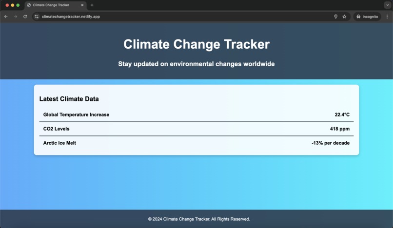 Climate Change Tracker – screenshot 1