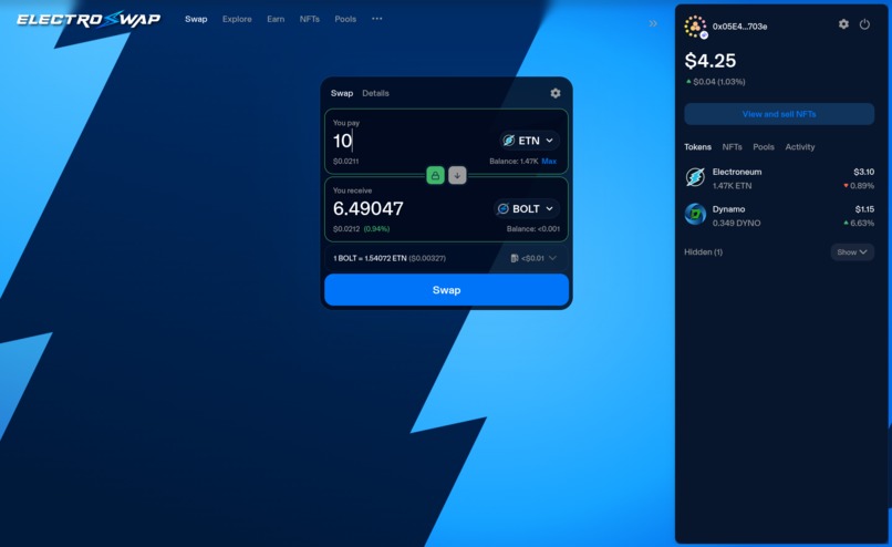 ElectroSwap - Electroneum DEX – screenshot 3