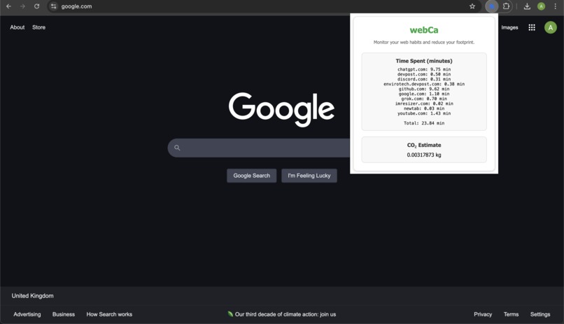 WebCa : See Your Web, Save the Planet. – screenshot 1