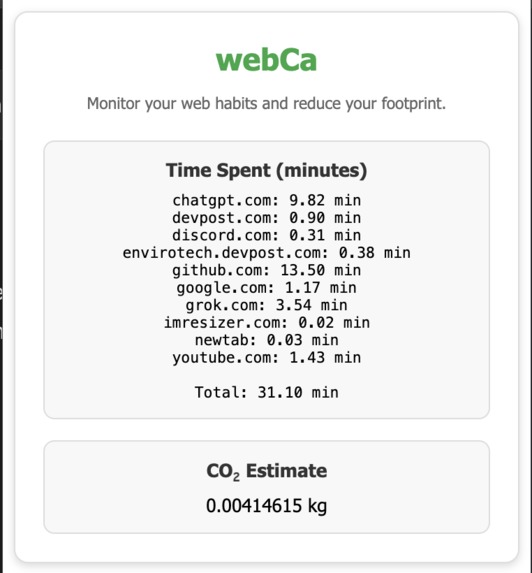 WebCa : See Your Web, Save the Planet. – screenshot 2