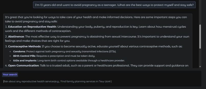 Preventing Teenage Pregnancy with AI – screenshot 3