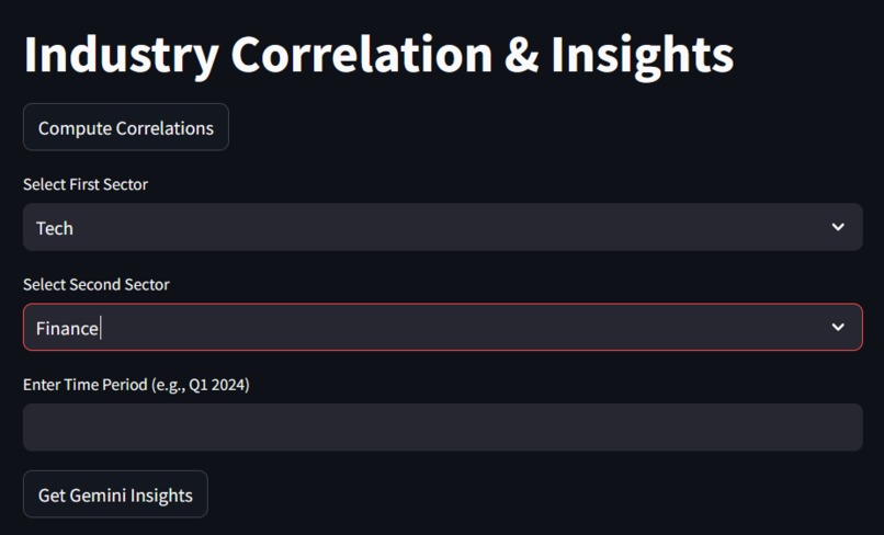 Stock Market Industry Comparison Tool – screenshot 1