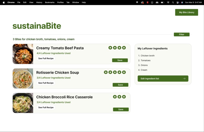 sustainaBite – screenshot 2