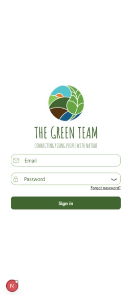 Green Team Volunteer Management application – screenshot 1