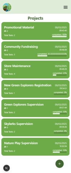 Green Team Volunteer Management application – screenshot 6