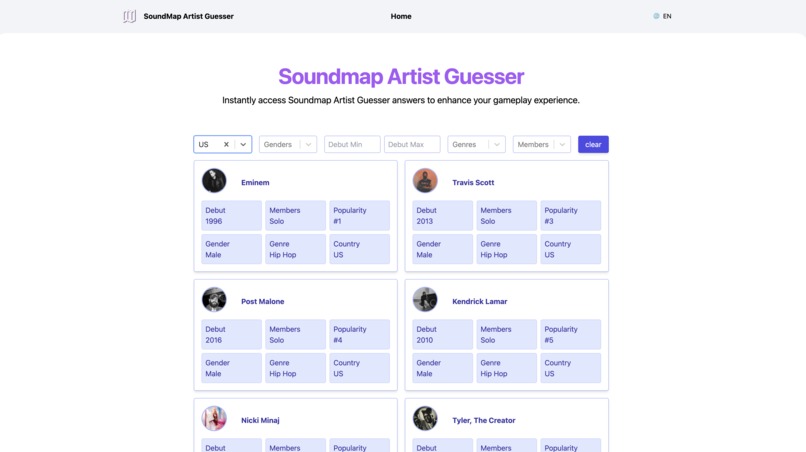 Soundmap Artist Guesser – screenshot 1