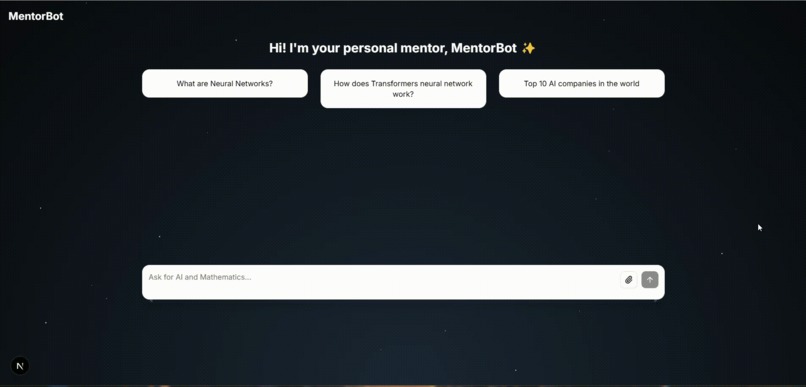 MentorBot- Your personal mentor for AI and Mathematics  – screenshot 1