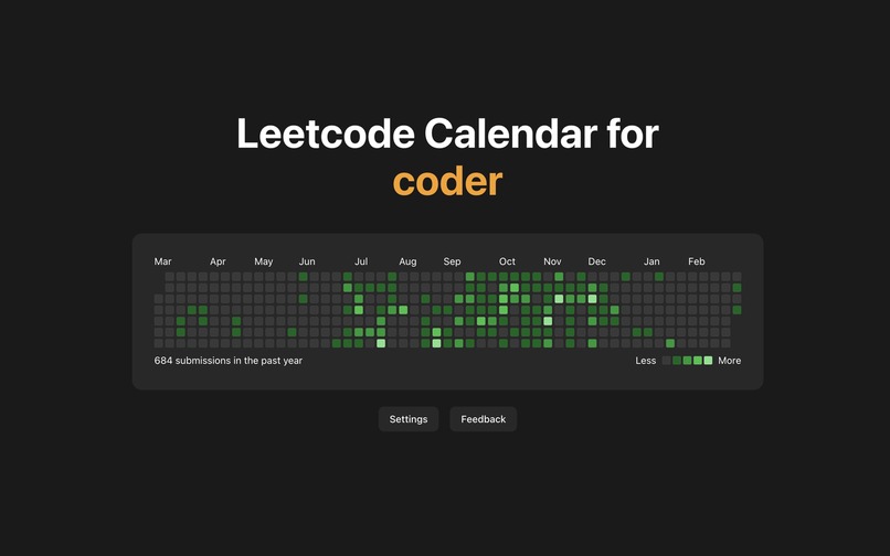 Leetcode Calendar Extension – screenshot 1