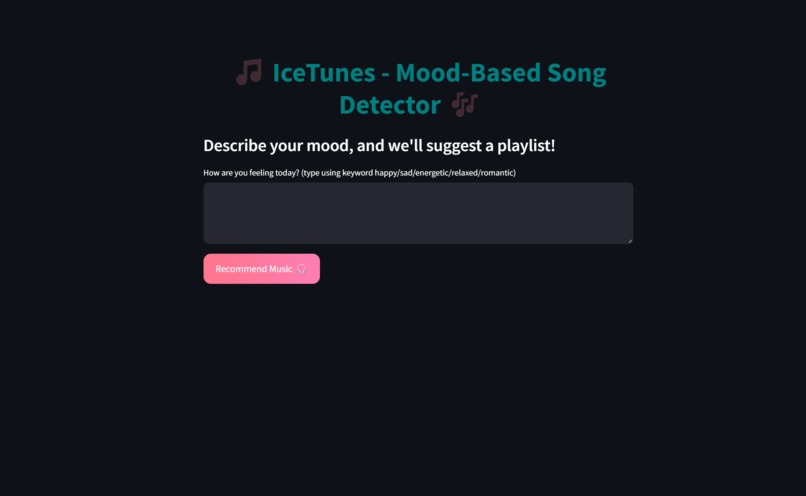 MOOD-BASED SONG DETECTOR – screenshot 1