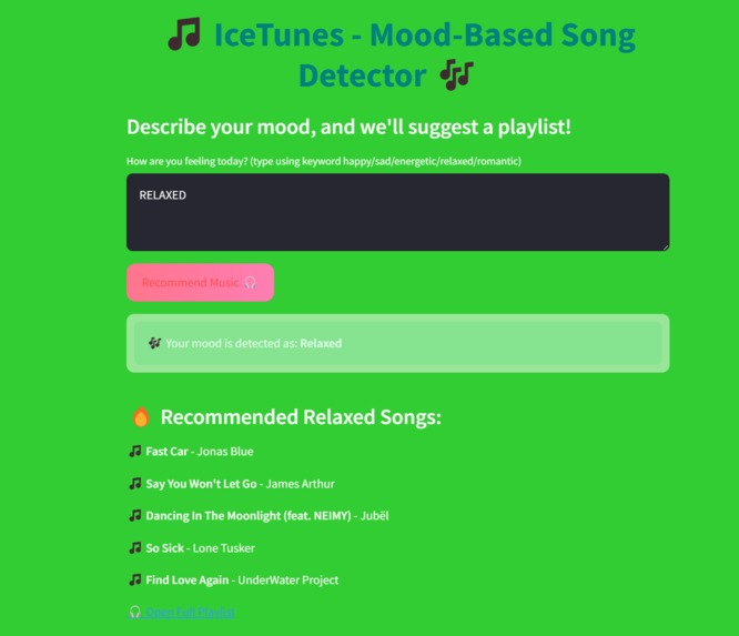 MOOD-BASED SONG DETECTOR – screenshot 3