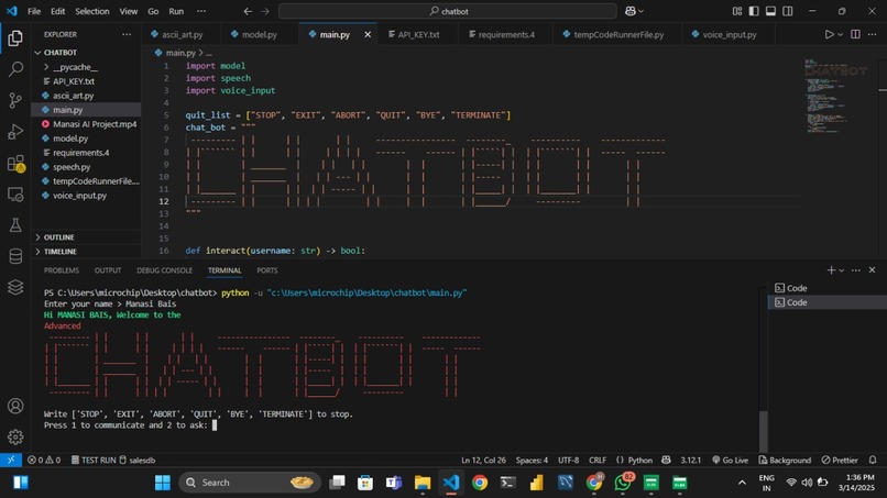 AI chatbot – screenshot 1