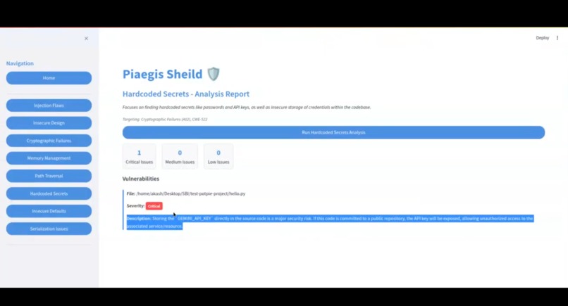 Piaegis - Next Generation LLM powered SAST & DAST  – screenshot 1