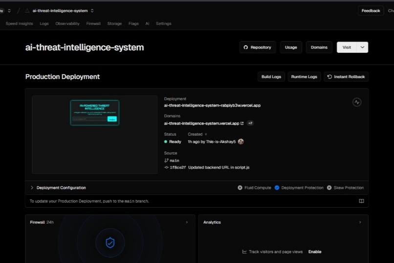Ai network threat intelligence system – screenshot 1
