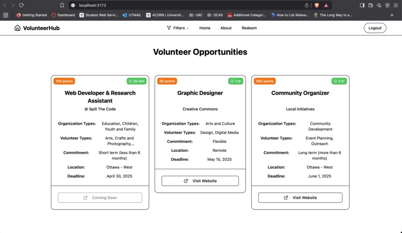 Volunteer Hub – screenshot 1