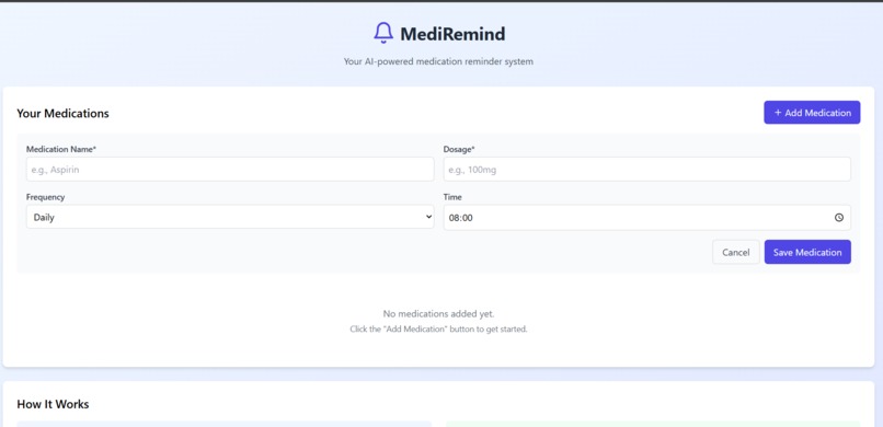 Medi Reminder+ – AI-Powered Smart Health Assistant – screenshot 1