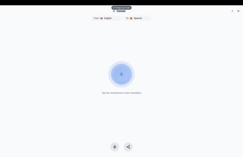 Comet - Real Time Voice Translations – screenshot 1