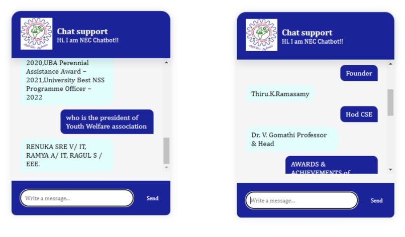 Chatbot NEC – screenshot 1
