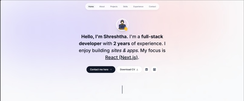 Shreshtha Portfolio – screenshot 1