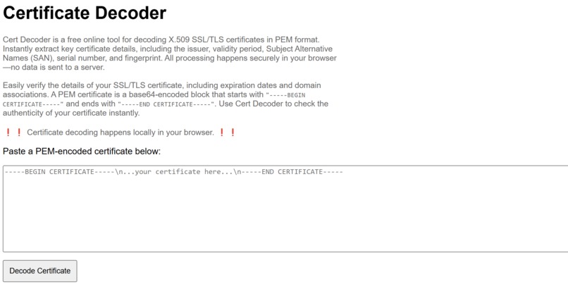Cert Decoder – screenshot 1