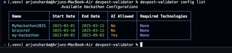 devpost-validator – screenshot 1