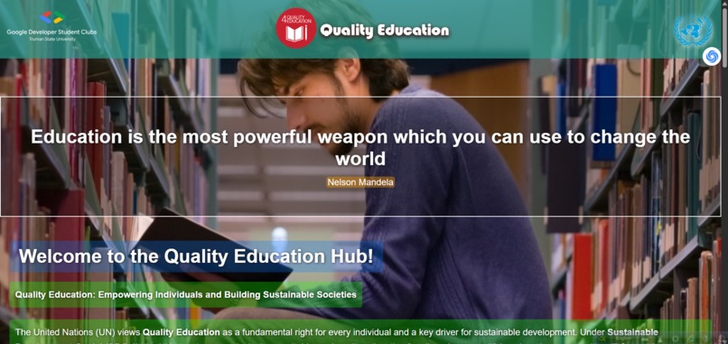 Quality Education Webpage – screenshot 1