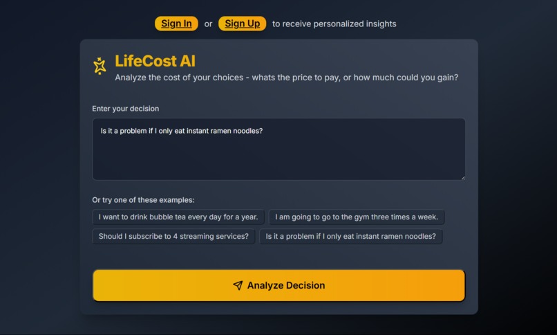 LifeCost AI – screenshot 1