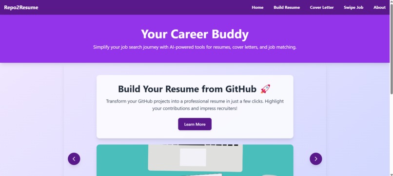 Repo2Resume – screenshot 1