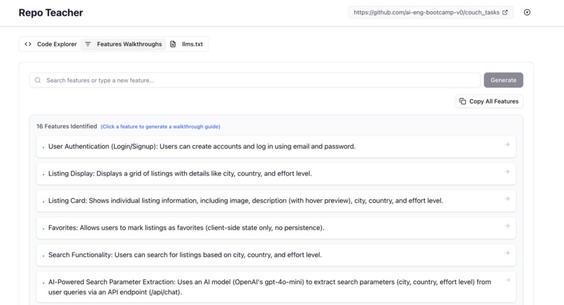 Repo Teacher - a step towards automated developer education – screenshot 2