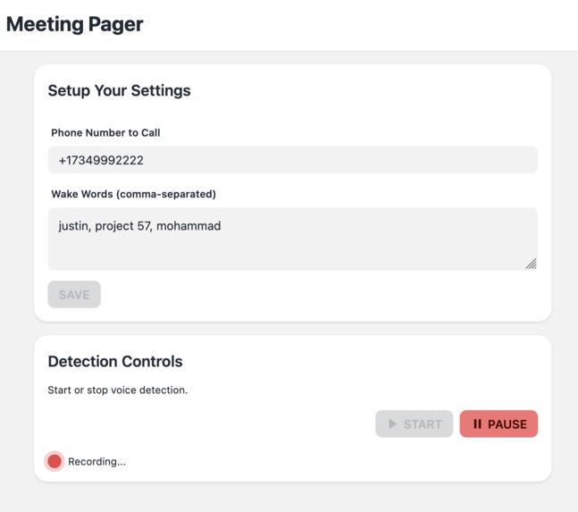 Meeting-Pager – screenshot 1