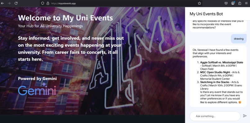My Uni Events App – screenshot 1