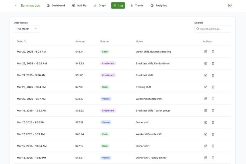 TipTracker – screenshot 5