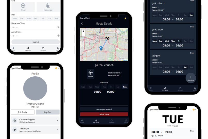 OpenWheel: Carpooling for a Greener Tomorrow – screenshot 1