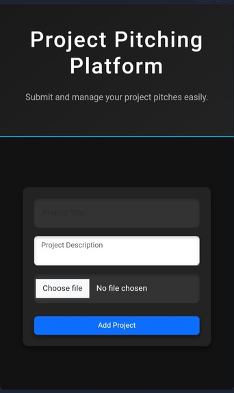 Project pitching platform  – screenshot 1