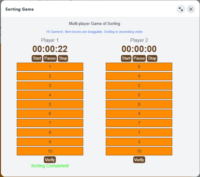 Multi-player Game of Sorting App Development – screenshot 3